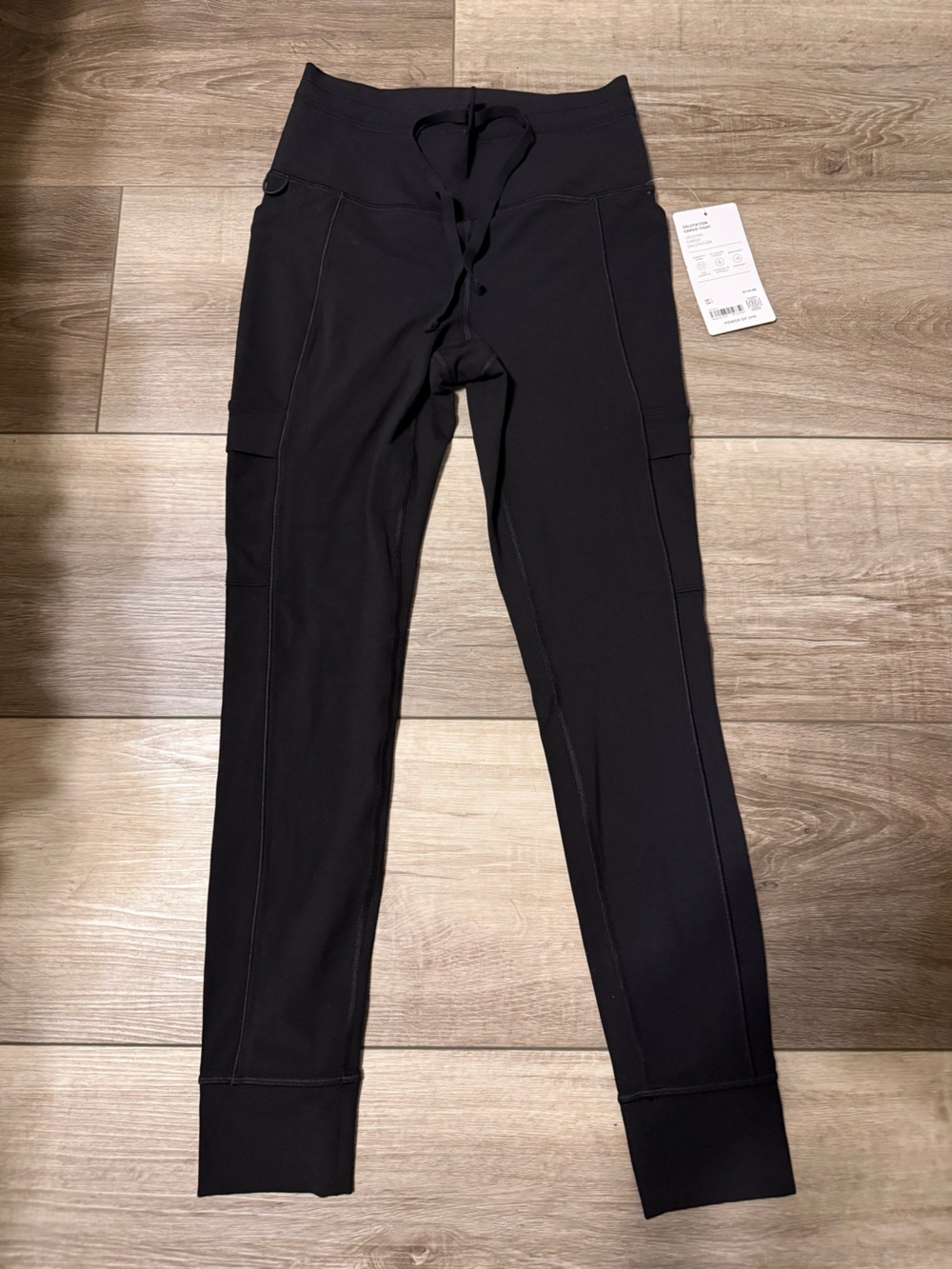 Athleta Black High-Rise Performance Leggings with Drawcord